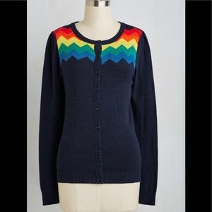 ModCloth Cardigan in Navy and Rainbow in XL